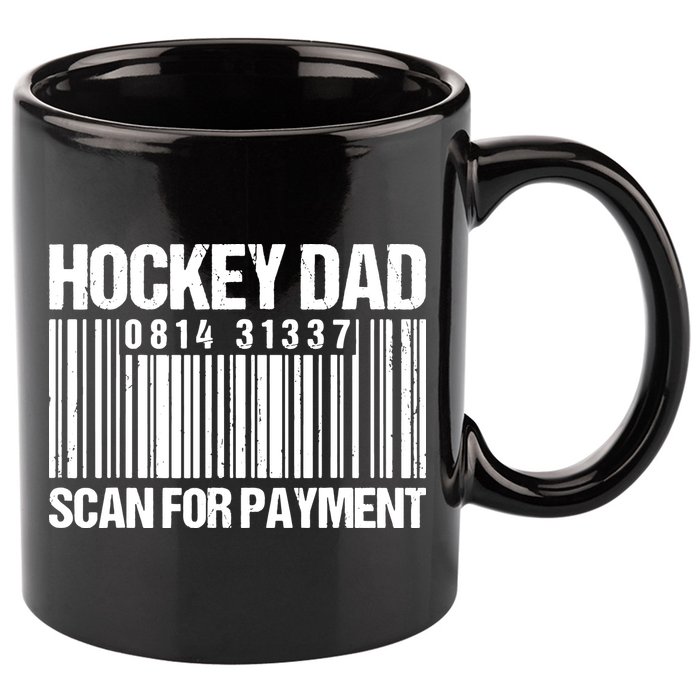 Hockey Dad Scan For Payment Barcode Hockey Dad 11oz C Handle Ceramic Mug