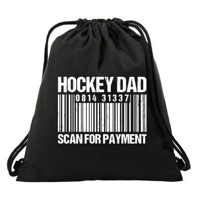 Hockey Dad Scan For Payment Barcode Hockey Dad Drawstring Bag