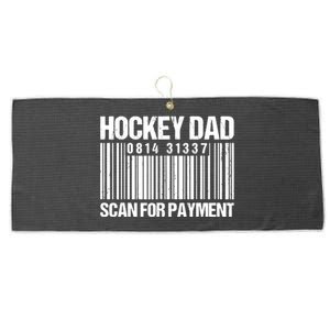 Hockey Dad Scan For Payment Barcode Hockey Dad Large Microfiber Waffle Golf Towel