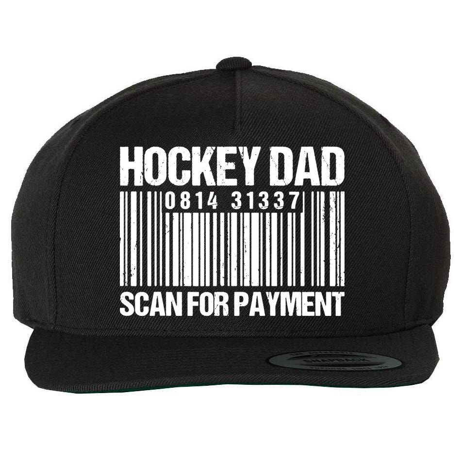 Hockey Dad Scan For Payment Barcode Hockey Dad Wool Snapback Cap