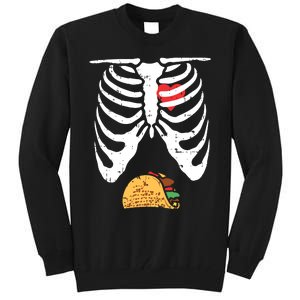 Halloween Dad Skeleton Taco Belly Funny Pregnancy Couple Tall Sweatshirt