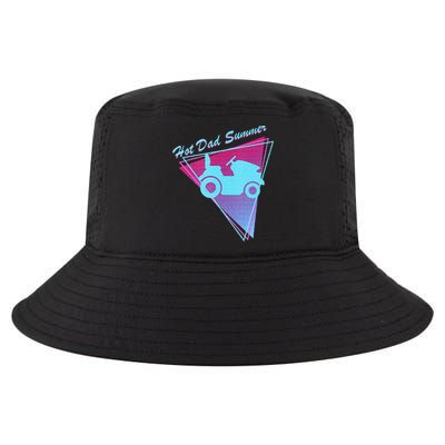 Hot Dad Summer Funny 80s Retro Riding Lawn Mower Cool Comfort Performance Bucket Hat