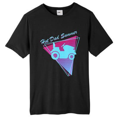 Hot Dad Summer Funny 80s Retro Riding Lawn Mower Tall Fusion ChromaSoft Performance T-Shirt