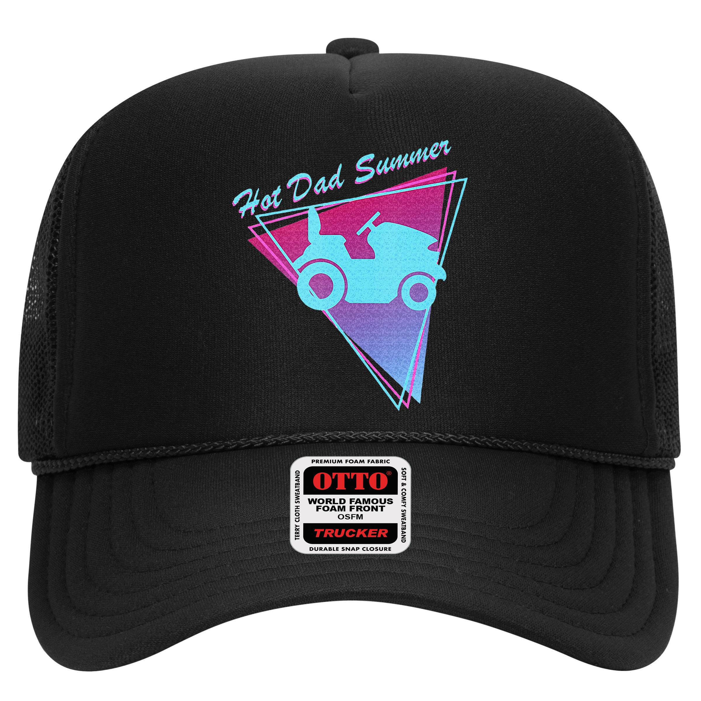 Hot Dad Summer Funny 80s Retro Riding Lawn Mower Hat