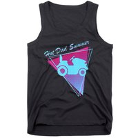 Hot Dad Summer Funny 80s Retro Riding Lawn Mower Tank Top