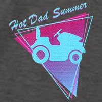 Hot Dad Summer Funny 80s Retro Riding Lawn Mower Vector Backpack