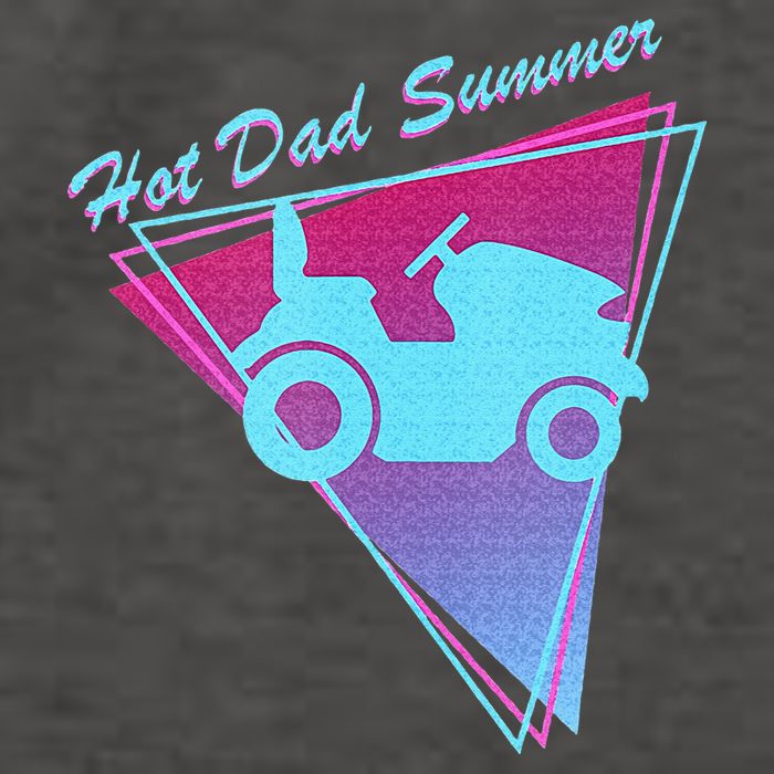 Hot Dad Summer Funny 80s Retro Riding Lawn Mower Vector Backpack