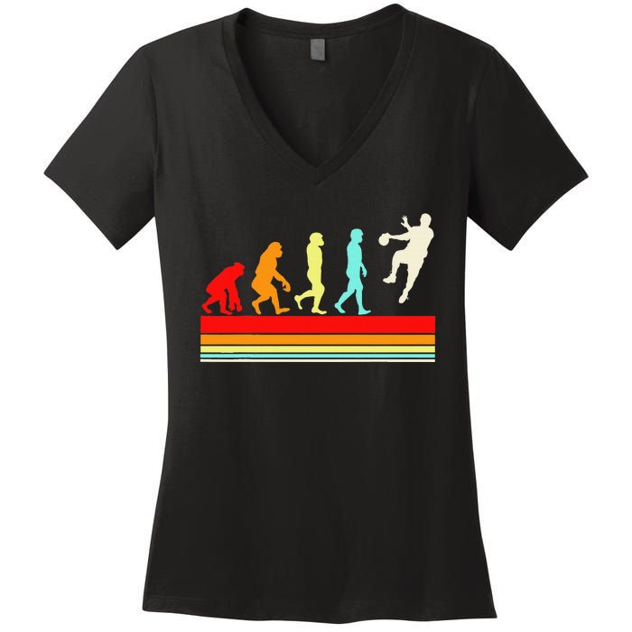 Handball Design Sports Athletes Women's V-Neck T-Shirt