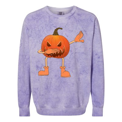 Halloween Dabbing Scary Pumpkin Jack O Lantern Dab Dance Gift Colorblast Crewneck Sweatshirt