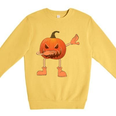 Halloween Dabbing Scary Pumpkin Jack O Lantern Dab Dance Gift Premium Crewneck Sweatshirt