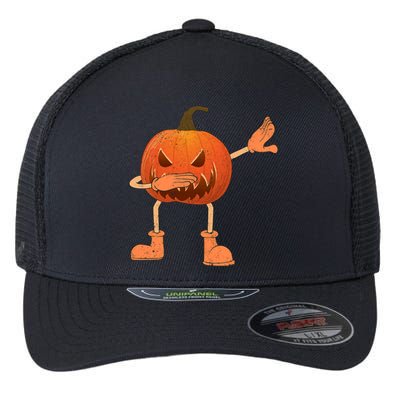 Halloween Dabbing Scary Pumpkin Jack O Lantern Dab Dance Gift Flexfit Unipanel Trucker Cap