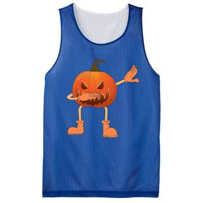 Halloween Dabbing Scary Pumpkin Jack O Lantern Dab Dance Gift Mesh Reversible Basketball Jersey Tank