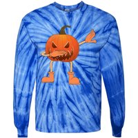 Halloween Dabbing Scary Pumpkin Jack O Lantern Dab Dance Gift Tie-Dye Long Sleeve Shirt