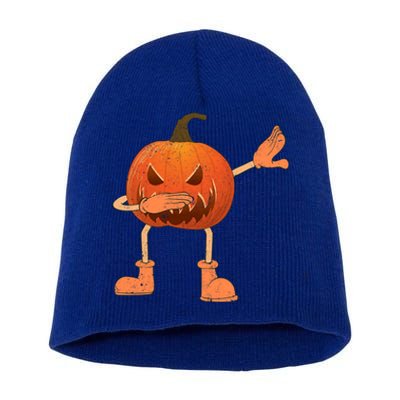 Halloween Dabbing Scary Pumpkin Jack O Lantern Dab Dance Gift Short Acrylic Beanie