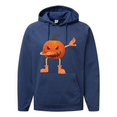 Halloween Dabbing Scary Pumpkin Jack O Lantern Dab Dance Gift Performance Fleece Hoodie