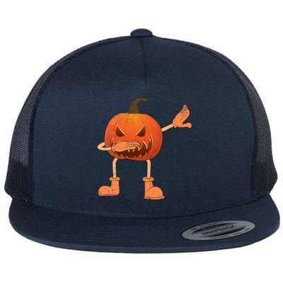 Halloween Dabbing Scary Pumpkin Jack O Lantern Dab Dance Gift Flat Bill Trucker Hat