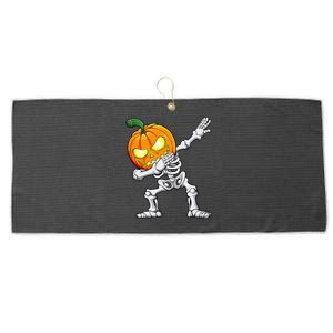 Halloween Dabbing Skeleton Scary Pumpkin Jack O Lantern Large Microfiber Waffle Golf Towel