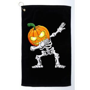 Halloween Dabbing Skeleton Scary Pumpkin Jack O Lantern Platinum Collection Golf Towel