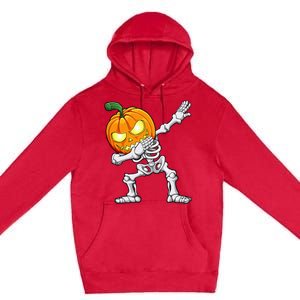 Halloween Dabbing Skeleton Scary Pumpkin Jack O Lantern Premium Pullover Hoodie