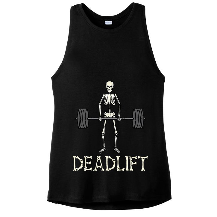 Halloween Deadlift Skeleton Gym Workout Costume Women Ladies PosiCharge Tri-Blend Wicking Tank