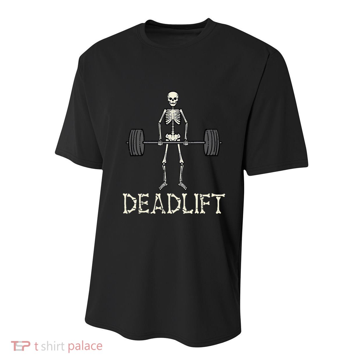 Halloween Deadlift Skeleton Gym Workout Costume Women Youth Performance Sprint T-Shirt