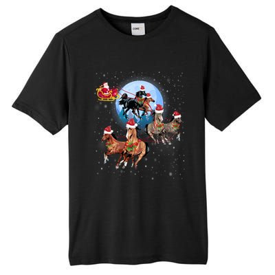 Horse Drawn Sleigh Riding Santa Claus Xmas Horses Funny Long Sleeve Tall Fusion ChromaSoft Performance T-Shirt