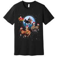 Horse Drawn Sleigh Riding Santa Claus Xmas Horses Funny Long Sleeve Premium T-Shirt