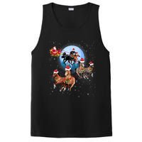 Horse Drawn Sleigh Riding Santa Claus Xmas Horses Funny Long Sleeve PosiCharge Competitor Tank