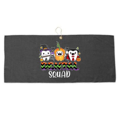 Halloween Dental Squad Trick Or Teeth Cute Ghost Halloween Cool Gift Large Microfiber Waffle Golf Towel