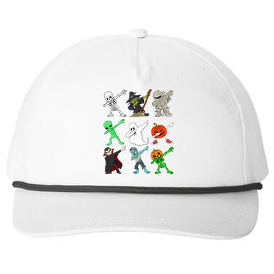 Halloween Dabbing Skeleton Witch And Monsters Snapback Five-Panel Rope Hat