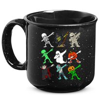 Halloween Dabbing Skeleton Witch And Monsters 15oz Campfire Ceramic Mug