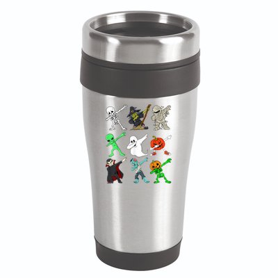 Halloween Dabbing Skeleton Witch And Monsters 16oz Travel Tumbler