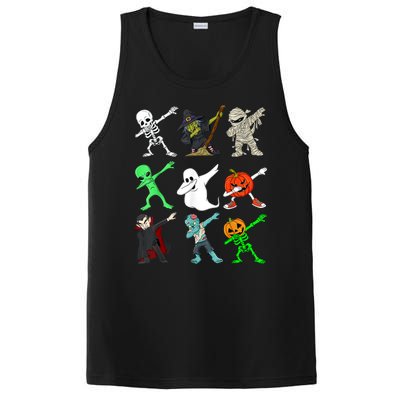 Halloween Dabbing Skeleton Witch And Monsters PosiCharge Competitor Tank