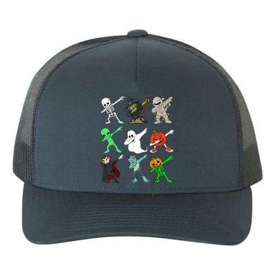 Halloween Dabbing Skeleton Witch And Monsters Yupoong Adult 5-Panel Trucker Hat