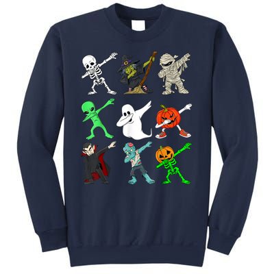 Halloween Dabbing Skeleton Witch And Monsters Sweatshirt