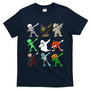 Halloween Dabbing Skeleton Witch And Monsters T-Shirt