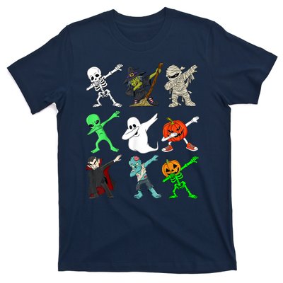 Halloween Dabbing Skeleton Witch And Monsters T-Shirt