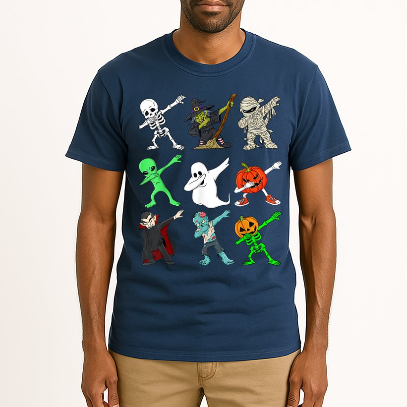 Halloween Dabbing Skeleton Witch And Monsters Tall T-Shirt