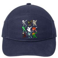 Halloween Dabbing Skeleton Witch And Monsters 7-Panel Snapback Hat