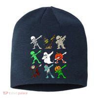 Halloween Dabbing Skeleton Witch And Monsters Sustainable Beanie
