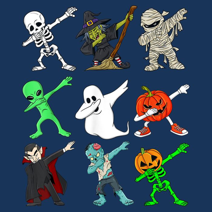 Halloween Dabbing Skeleton Witch And Monsters Mesh Reversible Basketball Jersey Tank