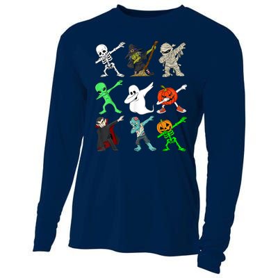 Halloween Dabbing Skeleton Witch And Monsters Cooling Performance Long Sleeve Crew