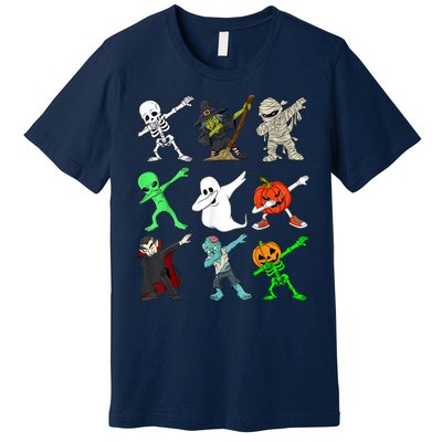 Halloween Dabbing Skeleton Witch And Monsters Premium T-Shirt