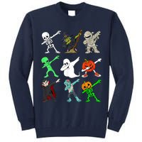 Halloween Dabbing Skeleton Witch And Monsters Tall Sweatshirt