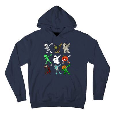 Halloween Dabbing Skeleton Witch And Monsters Tall Hoodie