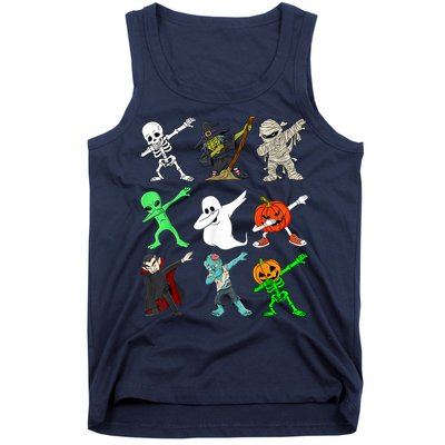 Halloween Dabbing Skeleton Witch And Monsters Tank Top