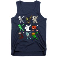 Halloween Dabbing Skeleton Witch And Monsters Tank Top