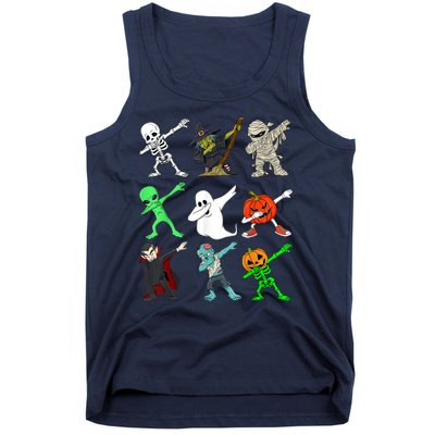 Halloween Dabbing Skeleton Witch And Monsters Tank Top