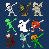 Halloween Dabbing Skeleton Witch And Monsters Tank Top