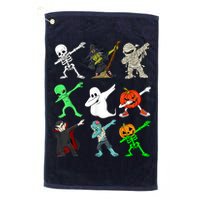 Halloween Dabbing Skeleton Witch And Monsters Golf Towel